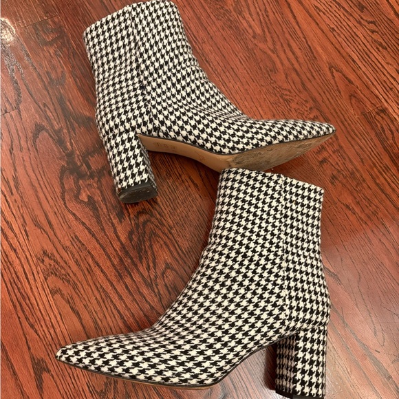 J. Crew Shoes - J. Crew Black and White Houndstooth Heeled Boots AB116
